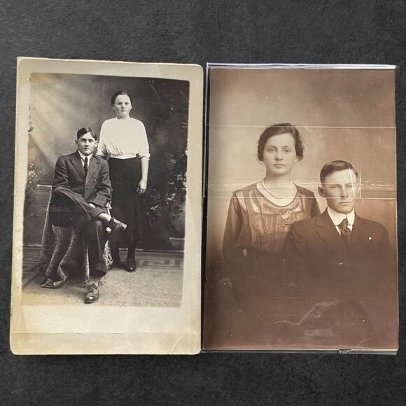 Love and Marriage Vintage Antique Couple Portrait Snapshot Photograph Lot - Picture 8 of 14